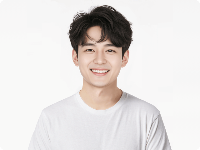 证件照换装演示动图，展示多种样式服装一键切换